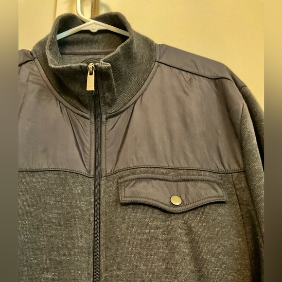 HYDROGEN Black Mixed Media Zip up Sweater/Jacket . - Picture 3 of 6